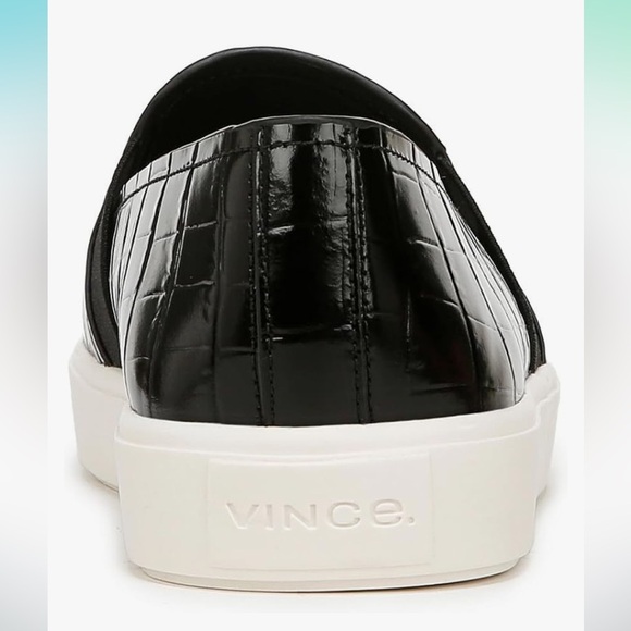 VINCE Blair EUC size 8.5 croc embossed black sneakers - Picture 6 of 10